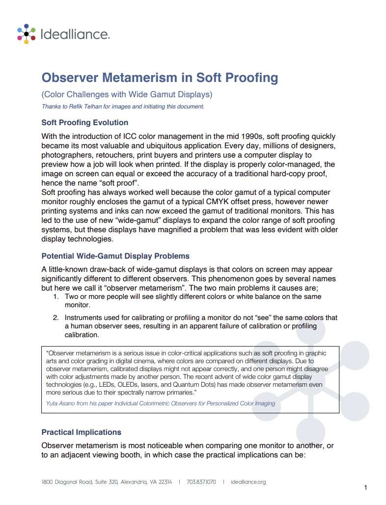Observer Metamerism in Soft Proofing White Paper