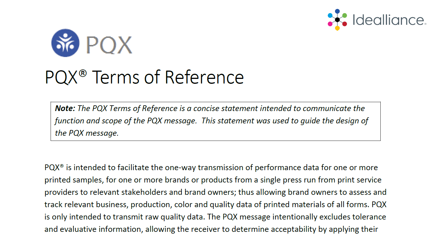PQX® Terms of Reference